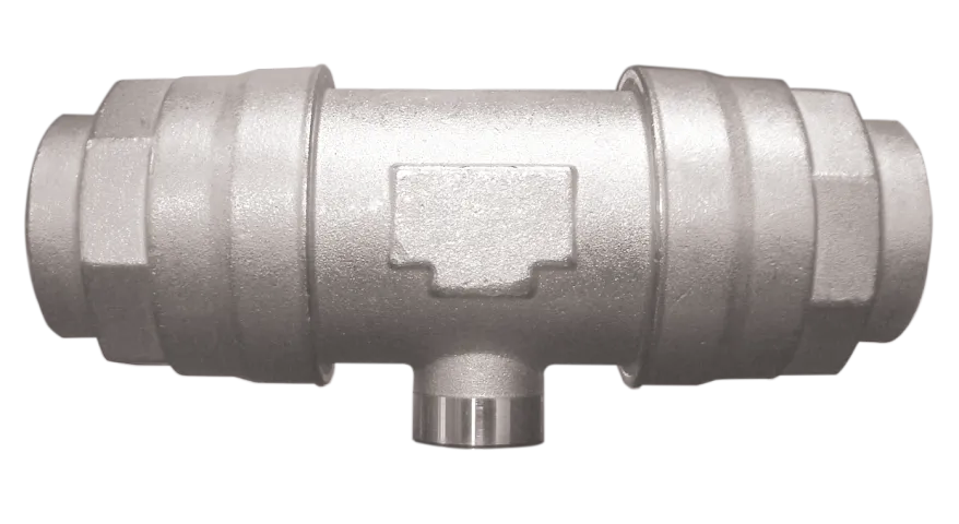 Compressed air distribution CENTRAL T FEMALE FITTING WITH WATER SEPARATOR